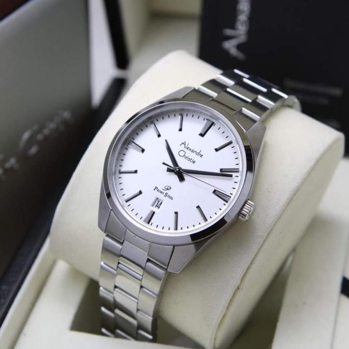 Jam Tangan Pria Alexandre Christie AC 1035 AC1035 Silver White