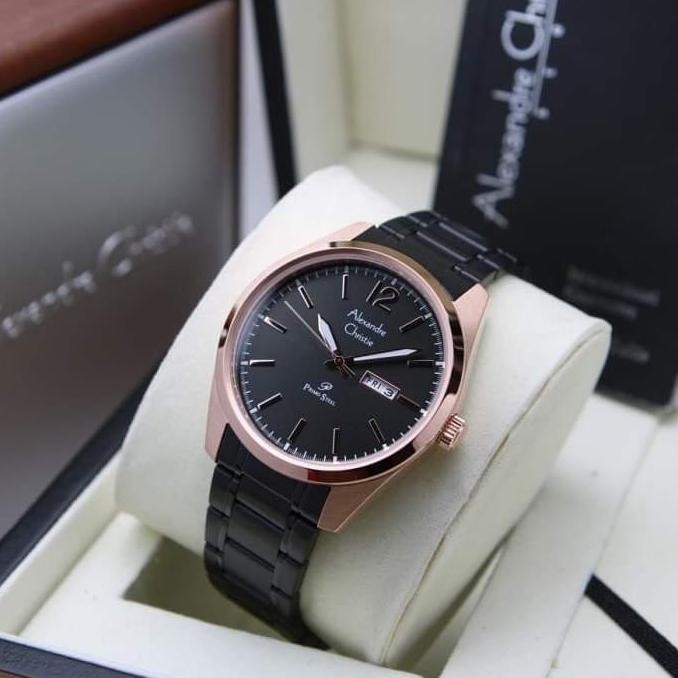 JAM TANGAN PRIA ALEXANDRE CHRISTIE AC1012 AC 1012 BLACK ROSEGOLD