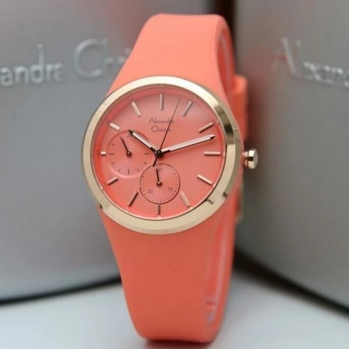 MURAH...ALEXANDRE CHRISTIE AC2663 / AC 2663 ROSEGOLD RUBBER RED