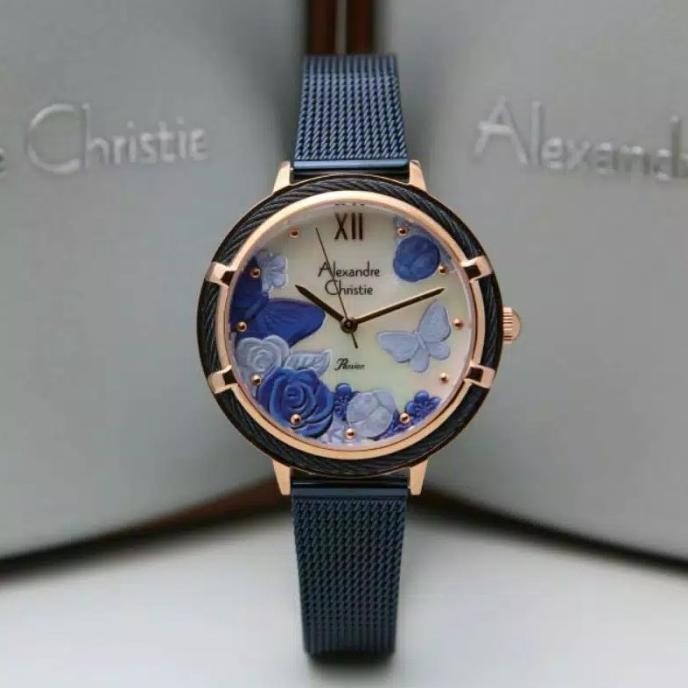ALEXANDRE CHRISTIE AC2873 AC 2873 BLUE SANDSTRAP JAM WANITA ORIGINAL