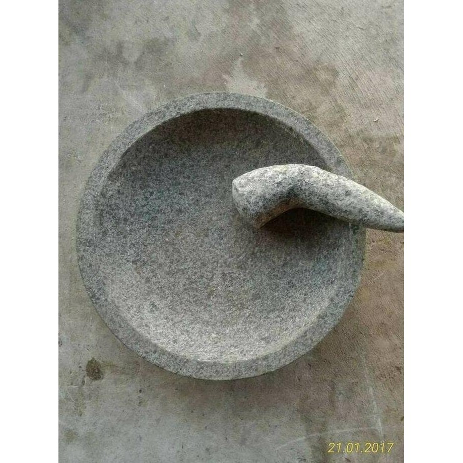 

( 20cm ) Ulekan / Mutu dan Coet / Cowet / Cobek Batu D20 SM88