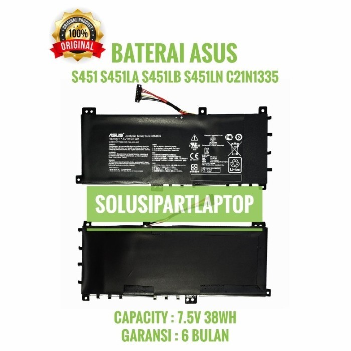 ORIGINAL BATERAI ASUS A451 A451L A451LN B41N1304