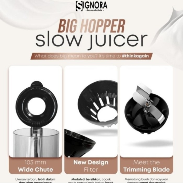 Big Hopper Slow Juicer Signora / Slow Juicer Signora