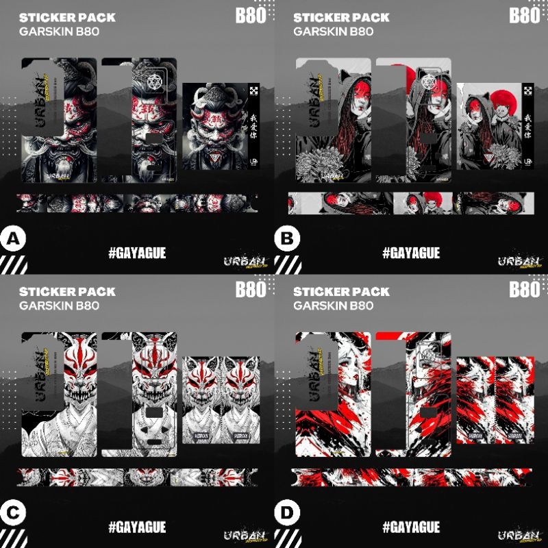 

Wrap* Stiker Pack C B80 Urban Series G2 Wrap Skin Stiker Garksin CUSTOM Gratis (2pcs)