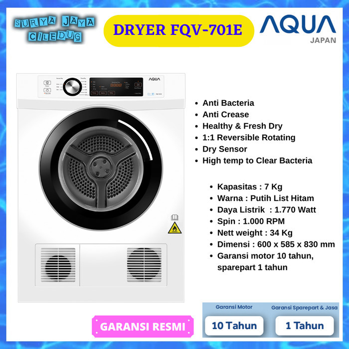 DRYER AQUA FQV-701E PENGERING PAKAIAN