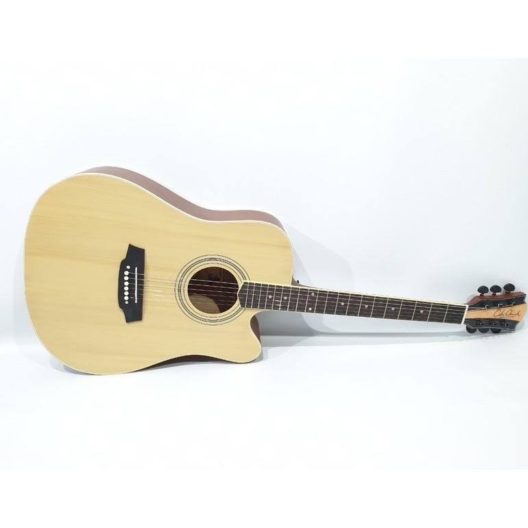 Gi Akustik Merk Cole Clark Warna Natural Cream Jumbo Spruce Trusrod Senar String Jakarta