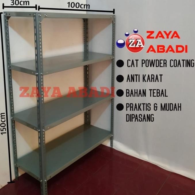 Rak besi siku lubang 4 susun