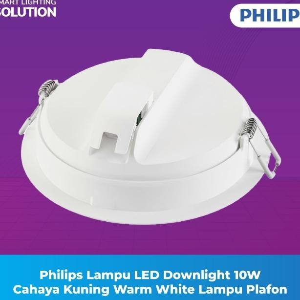 Philips Lampu Led Downlight 10W Cahaya Kuning Warm White Lampu Plafon