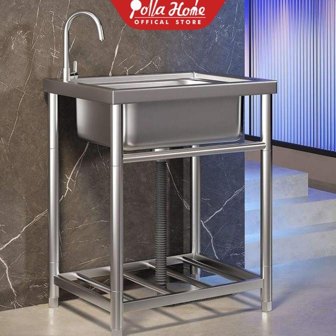 Wastafel Kichent Sink Dapur Portable Cuci Piring Stainless Steel Tebal Minimalist Wastafel Dapur