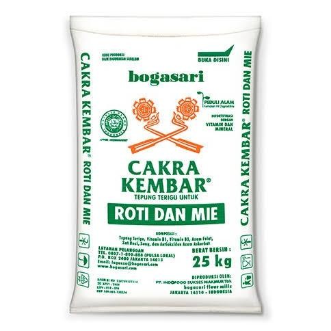 

Tepung Terigu Cakra Kembar 25Kg Karung 25 Kg Bogasari Ready Diskon