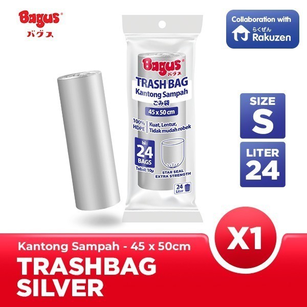 Kantong Sampah Bagus Trash Bag Roll 45x50 cm 24 Pcs/Roll 100% HDPE Kuat, Lentur & Tidak Mudah Sobek