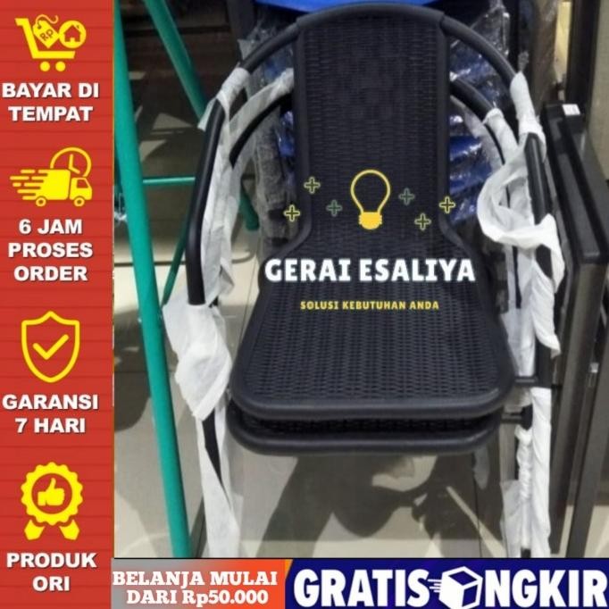 kursi teras 1 pcs/kursi taman 1 pcs/kursi besi motif rotan 1 pcs