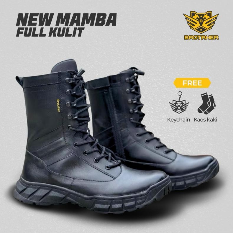 Sepatu Polisi Pdl Pdh Satpam Satpol Pp Brotrher New Mamba Full Kulit Kulit Asli Tni Polri Pria Keren