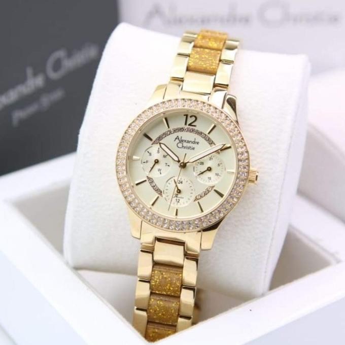 JAM TANGAN WANITA ALEXANDRE CHRISTIE AC2914 AC 2914 GOLD ORIGINAL