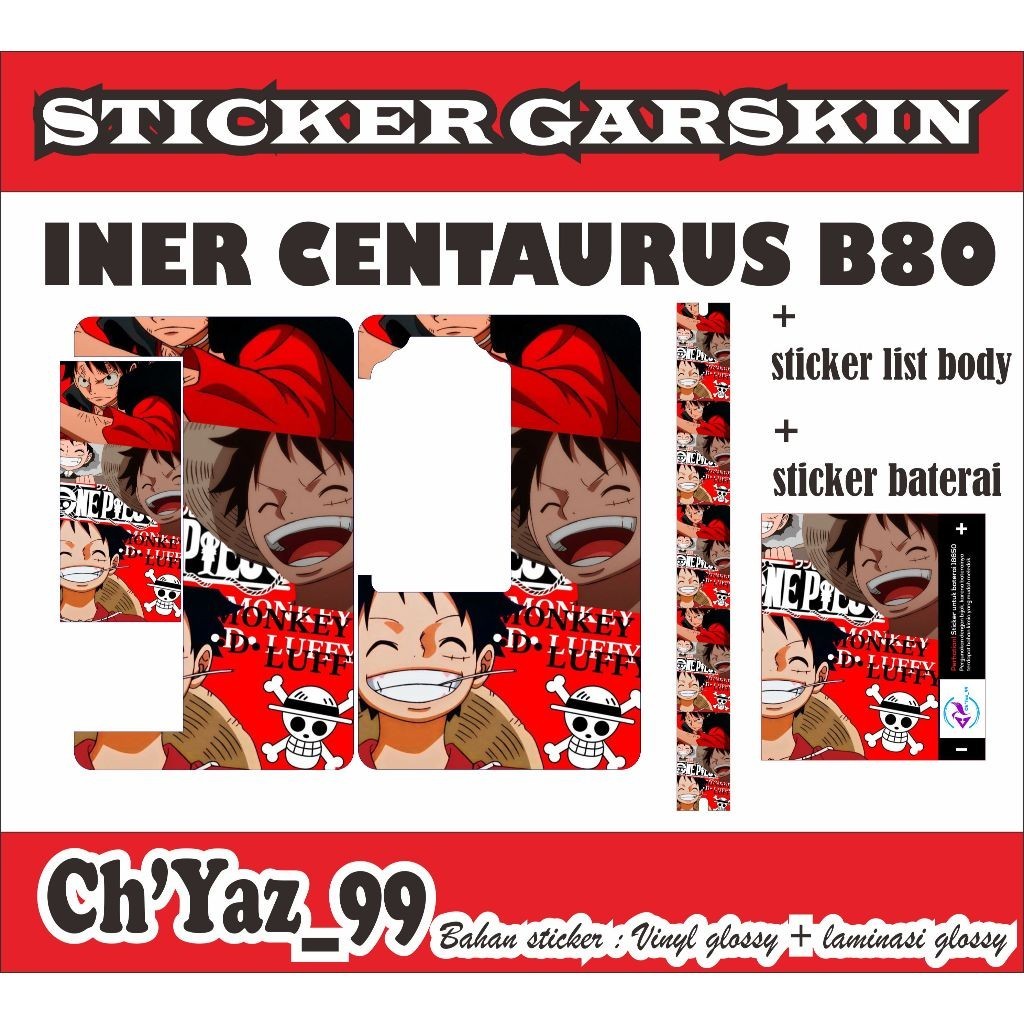 

Wrap* B80 One Piece Wrap Skin Stiker Garksin CUSTOM Gratis (2pcs)