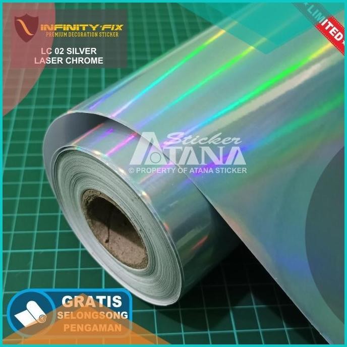 Skotlet Laser Chrome Stiker Silver Hologram Pelangi Lentur Lembayung