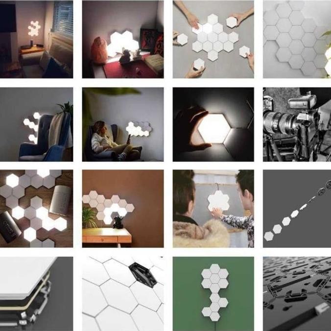 Lampu Dekorasi Interior Dinding Quantum LED Hexagon Touch Screen HT