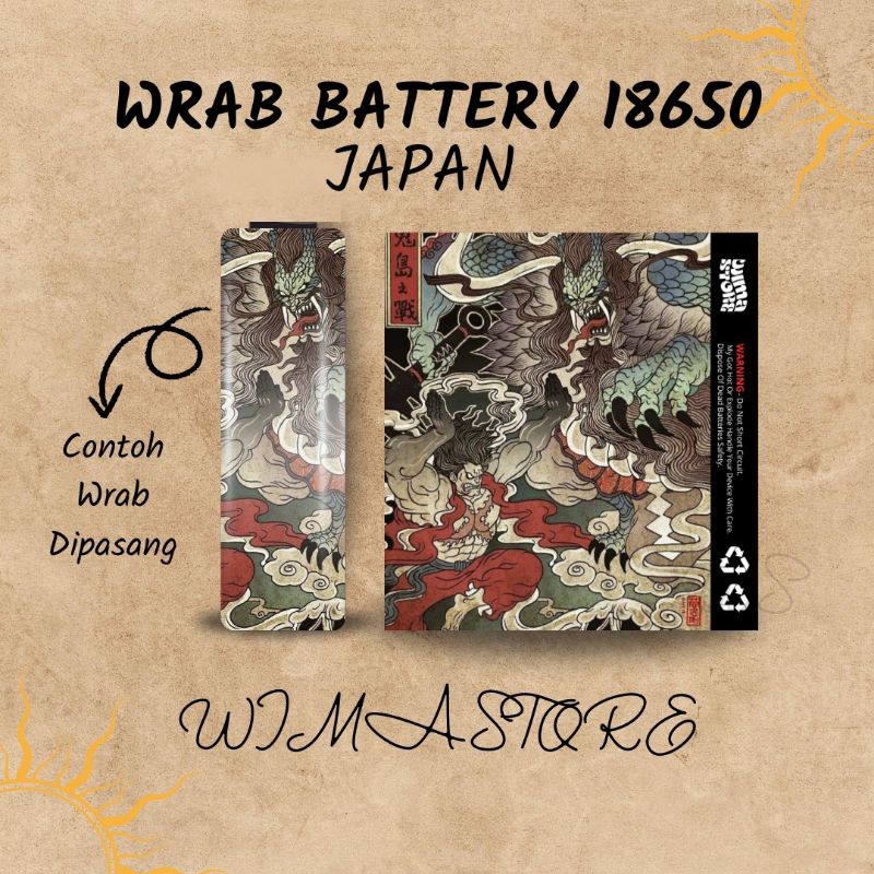 

Wrap* Stiker Wrap Baterai 18650 Jepang Untuk Melindungi Skin Garksin CUSTOM Gratis (2pcs)