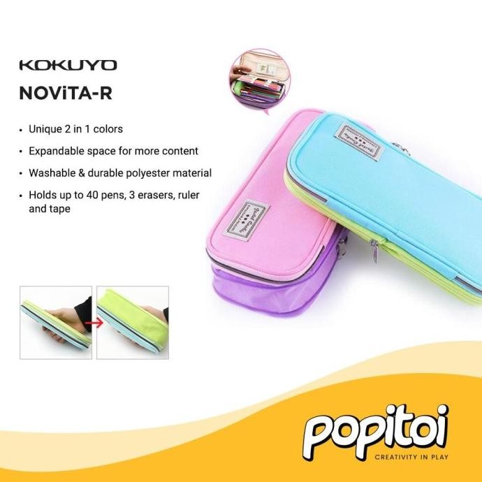 

TERBARU - KOKUYO Novita-R Expandable Pencil Case Pastel Cookie Tempat Pensil