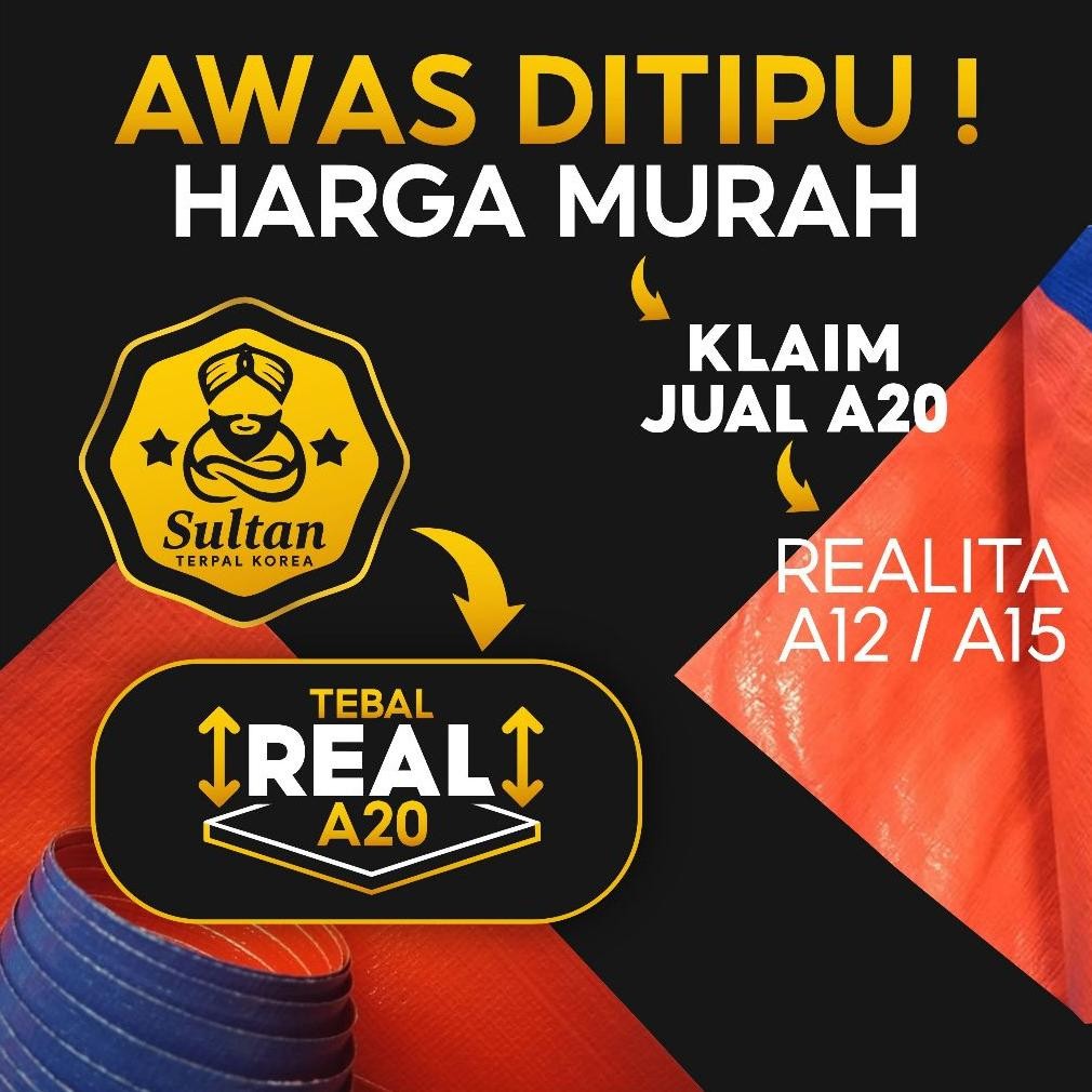 Terpal Kolam Terpal Ikan Kotak 2x1x0,6 / 1x2x0,6 / 200x100x60 / 100x200x60  Tebal A20 / A15 / A12 / 