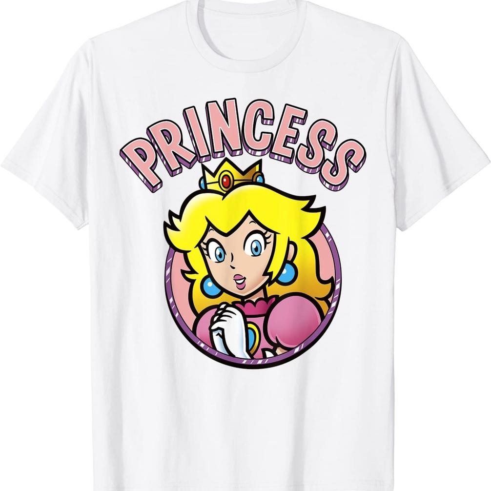 Kaos Super Mario Peach The Princess Portrait Kaos Unisex