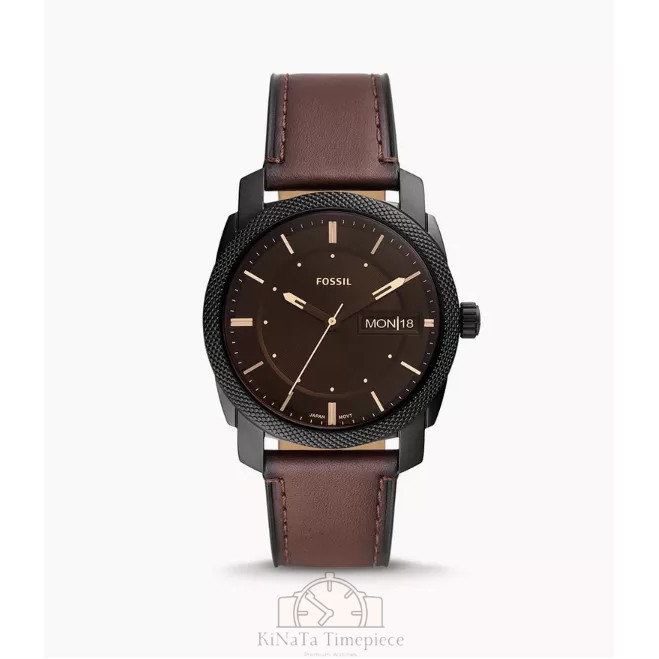 FOSSIL Jam Tangan Pria Analog Machine Three-Hand Date Brown Leather - FS5901