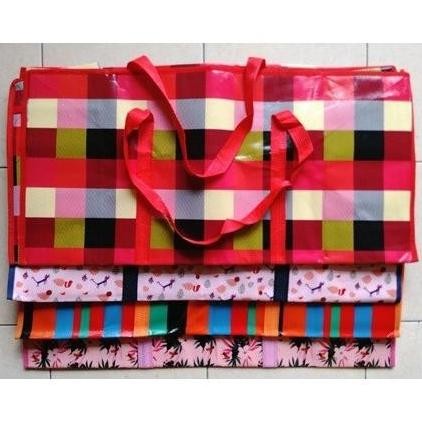 TAS BELANJA KARUNG PLASTIK RESLETING JUMBO - KANTONG BAJU/BARANG 1411T