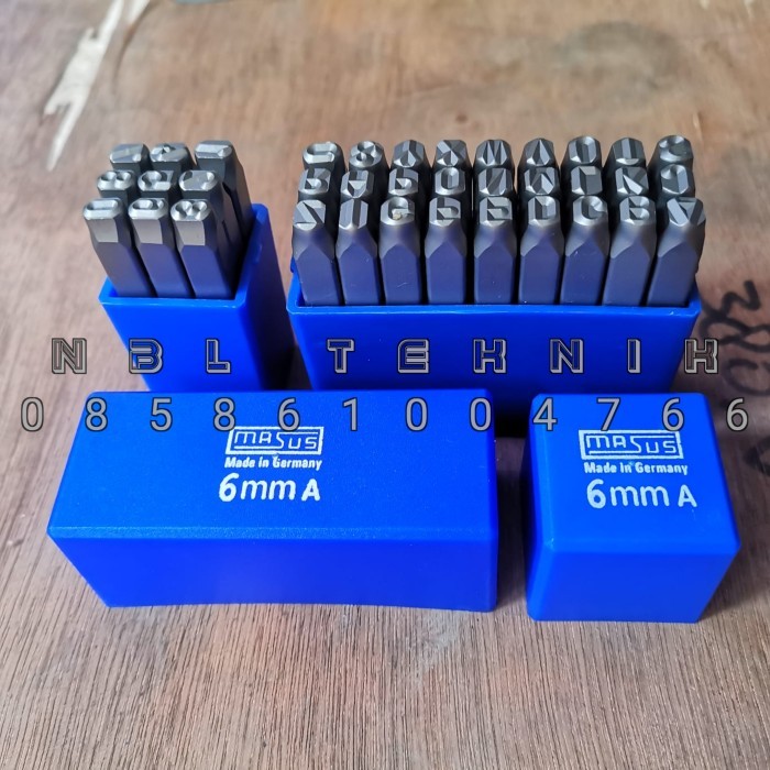 

MASUS Stamp Punch Set 6mm Huruf dan Angka Ketok Made in Germany