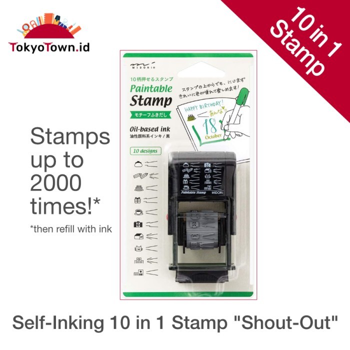 

Midori Stamp 10 in 1 Shout-Out! Self Inking