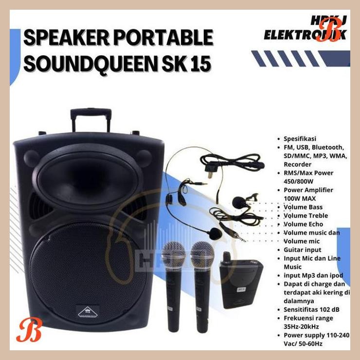 | HKJ | SPEAKER AKTIF PORTABLE 15 INCH SOUNDQUEEN SK15 SK-15 SK 15