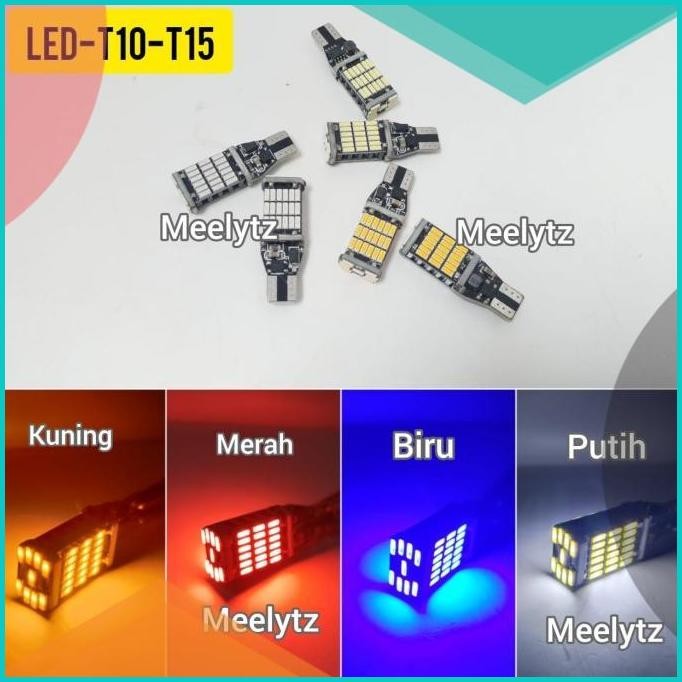 sepasang Lampu Led mundur T10 T15 45Led AC DC 12-24volt super terang