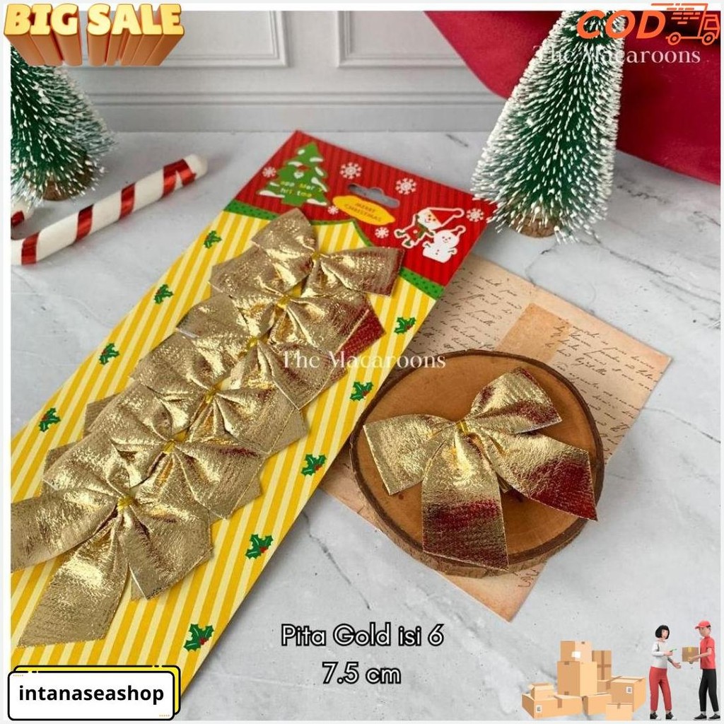 

Pita Natal Dekorasi Pohon Natal / Hiasan Aksesoris Hampers Parcel Cod