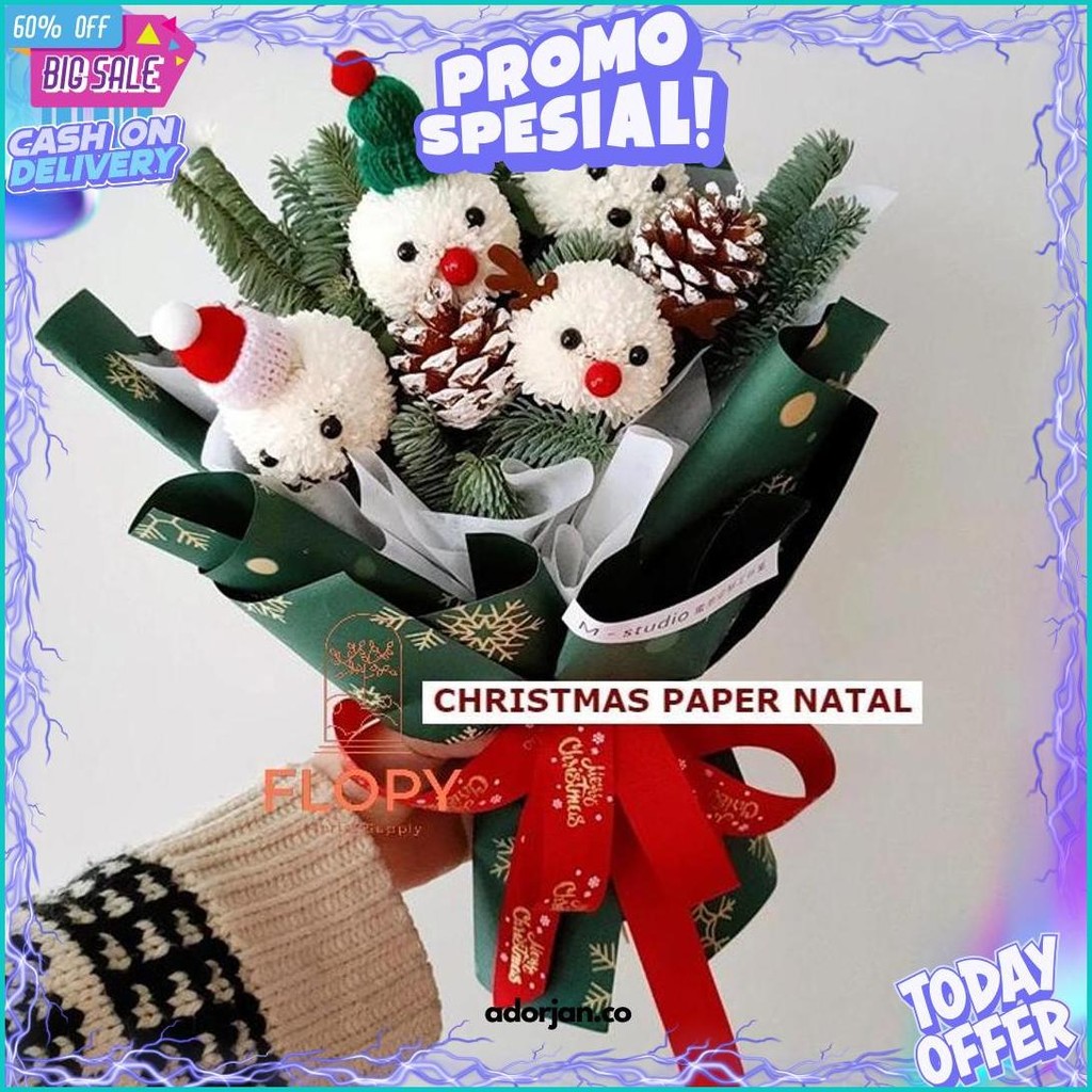 

[5 Lembar] Fw-Ch Christmas Paper Natal / Kertas Bunga / Tissue Bunga - Fwch Murah