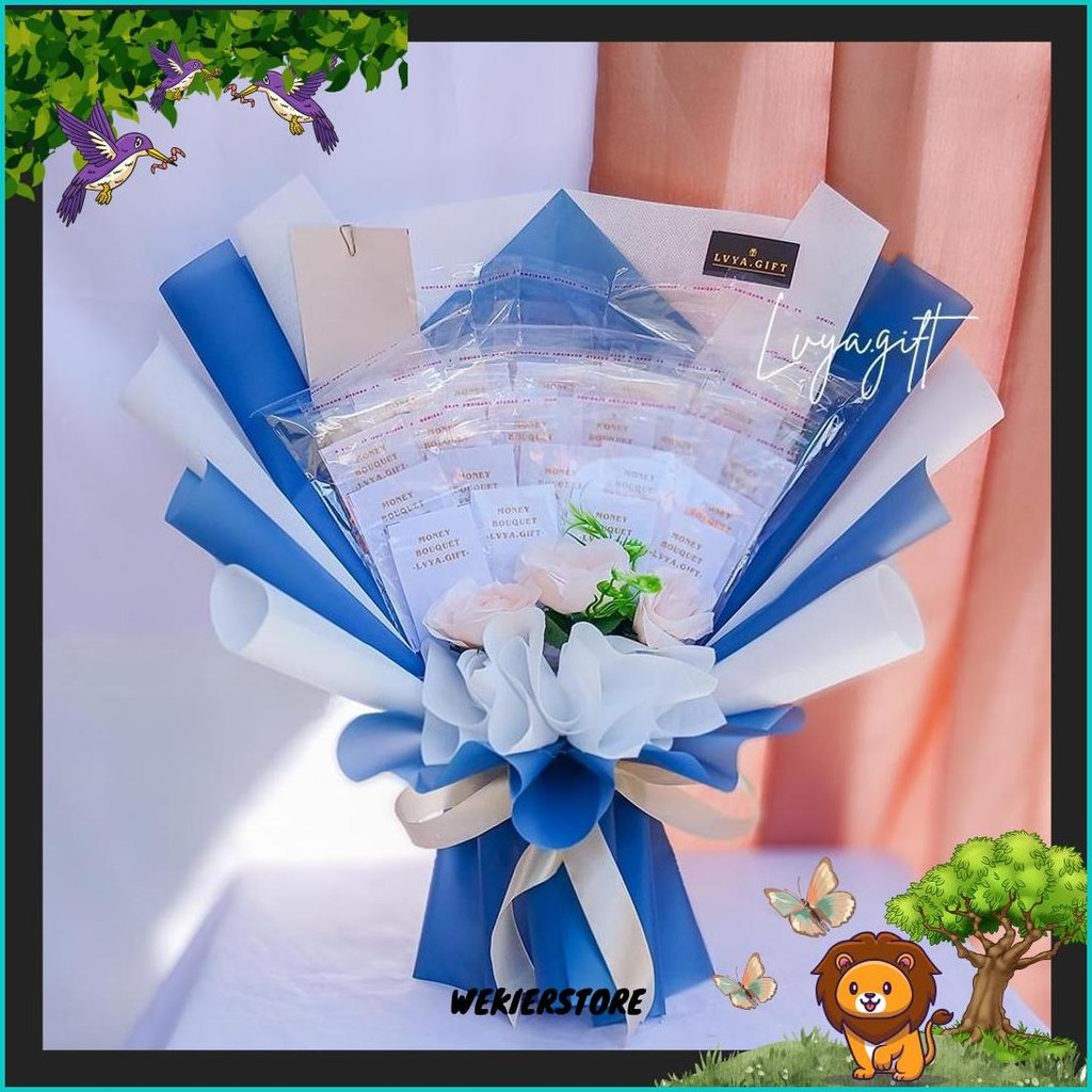 

Lvya.Gift (20M) 20 Lembar Buket Uang Kosongan Kosong Bahan Mix Spundbond Dan Cellophane Sale