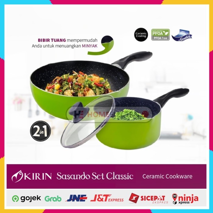 Penggorengan Wajan Set Cookware Kirin Sasando Set Classic 2 in 1