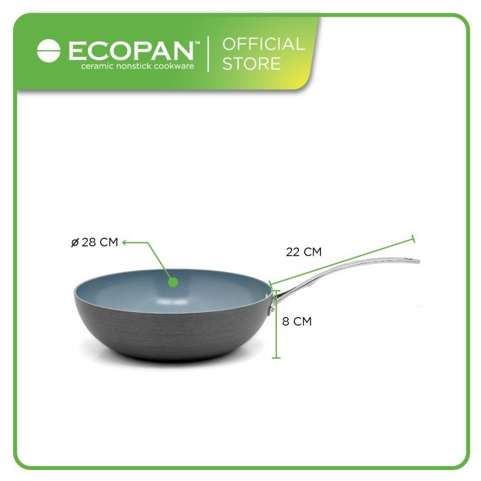 Ecopan HA Stirfry 28cm / Wajan Keramik Anti Lengket