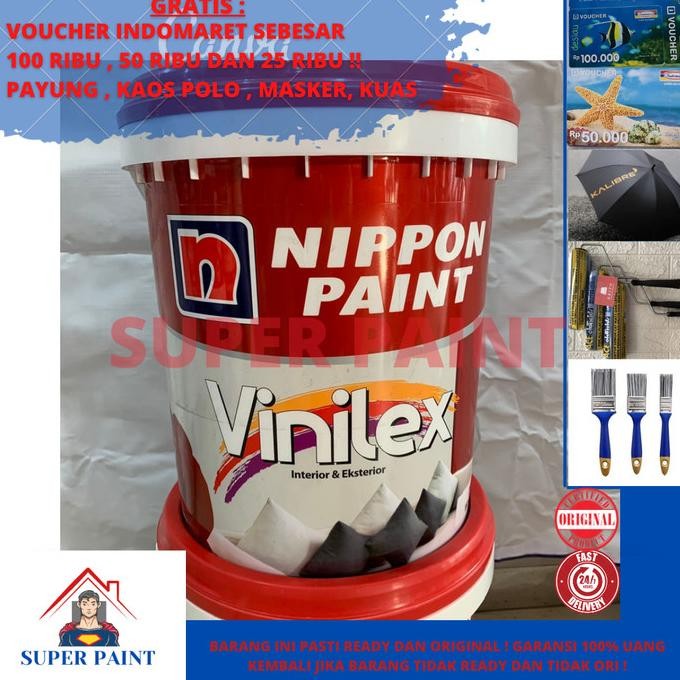 CAT TEMBOK DALAM VINILEX KEMBANG PASTEL WARNA PUTIH 300 UKURAN 25KG