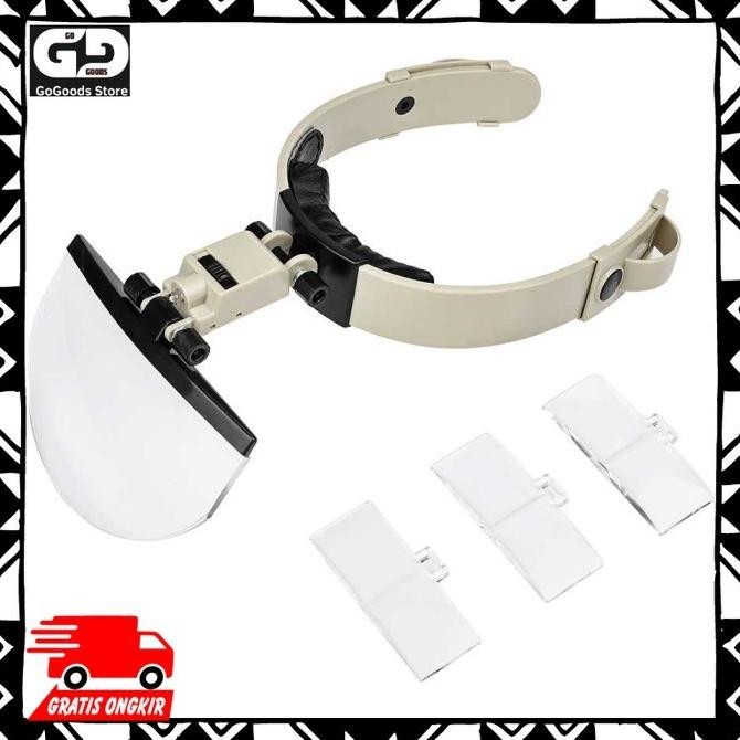 

Kacamata Pembesar LED Headband Magnifier 4 Lens Zoom 5.5x