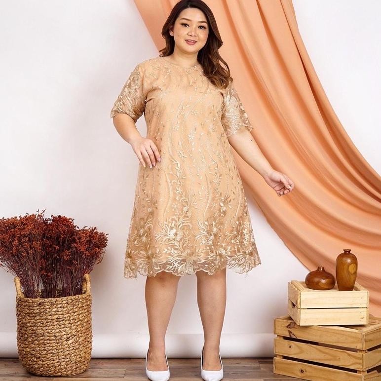 WTYU DRESS NATAL ALEA JUMBO / DRESS BROKAT  JUMBO / DRESS IMLEK MURAH JUMBO / DRESS NATAL REMAJA / D