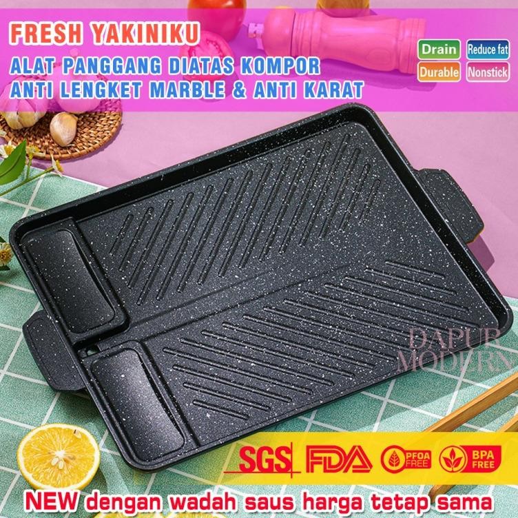X5. MULTI GRILL PAN SEHAT Diatas kompor  (Alat panggang Yakiniku ayam  BAKAR Daging BBQ)