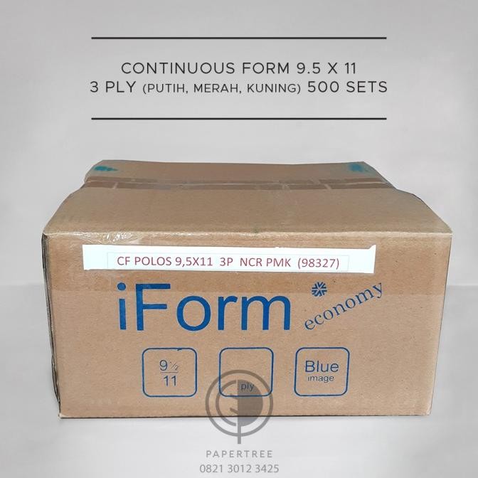 

TERLARIS - CONTINUOUS FORM i-Form Econo 3 PLY 9.5 x 11 atau 9.5 x 11 /2 (bagi 2)