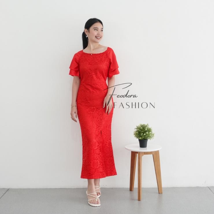 WTYU Feodora fashion / dress meyrolind kebaya / gaun pesta terbaru / dress party / dress natal premi