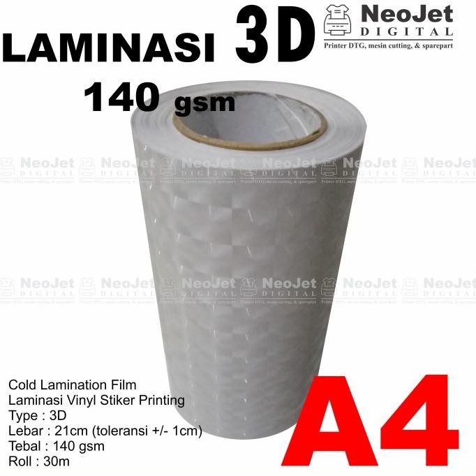 

NEW Laminasi 3D Dingin Laminating Tiga Dimensi Efek Hologram A4 140gsm 30m