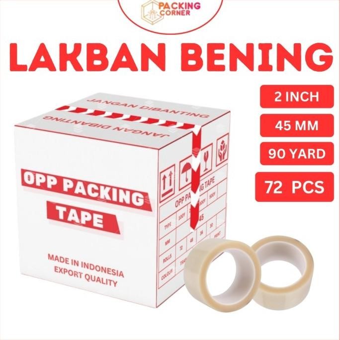 

LAKBAN SOLATIP BENING 2 inch 45 mm x 90 yard MURAH 1 Dus GOJEK / GRAB