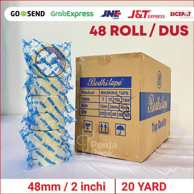 

BEBAS ONGKIR - [1 DUS] Lakban Kertas / Masking Tape (48 mm/ 2 inchi X 20 yard)