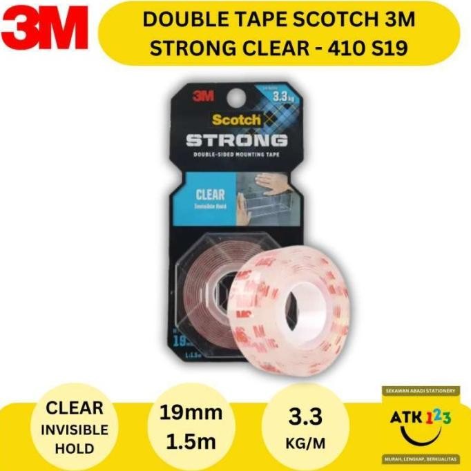 

NEW Scotch 3M Perekat Double Side Clear Mounting Tape 410-S19 19mm x 1,5m