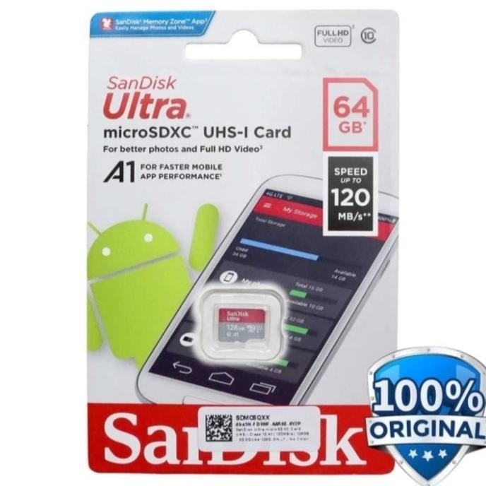 NEW MEMORI CARD SANDISK 64GB + ADAPTER / MICRO SD CLASS 10