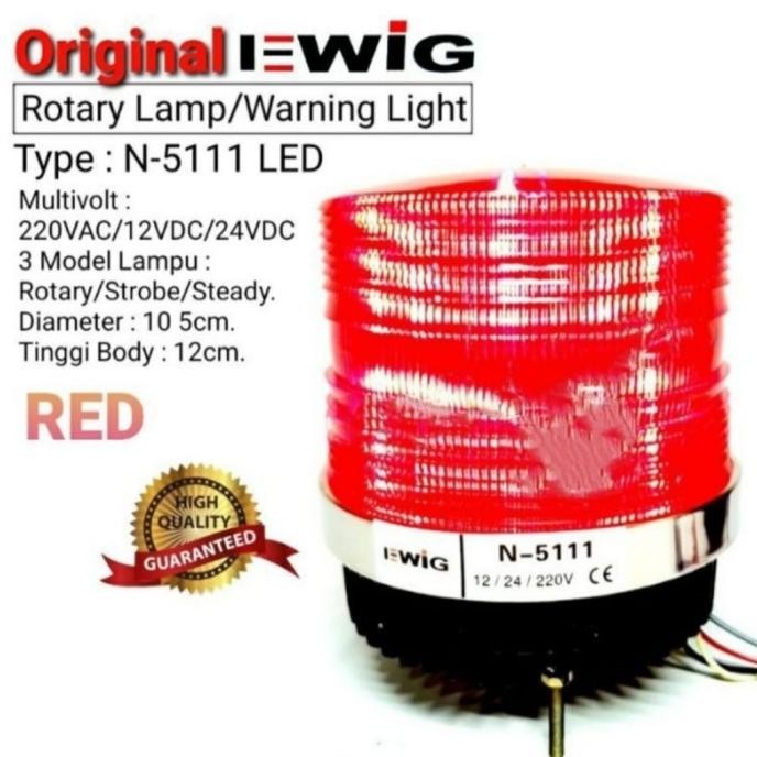 BEBAS ONGKIR - lampu rotary EWIG N-5111 LED multivolt 3model lampu signal warning
