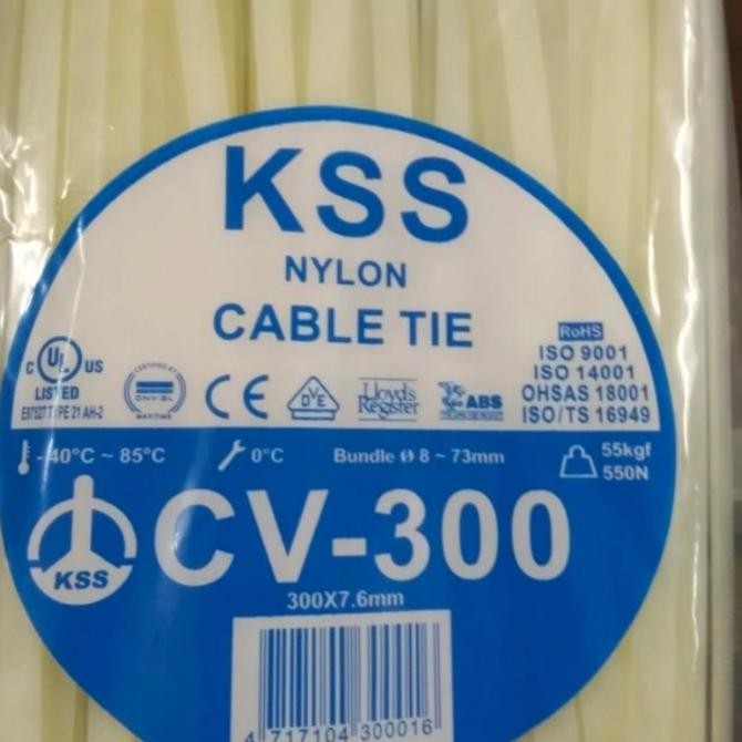 

BEBAS ONGKIR - KSS CV 300 7,6mm KSS CV 300X7,6mm kabel ties cable ties putih/hitam