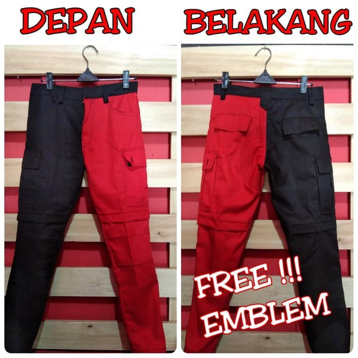 CELANA ALPIN ALVIN KEMPOL GUNUNG PANJANG PENDEK CELANA CARGO PANJANG PRIA WARNA MERAH HITAM PUNK